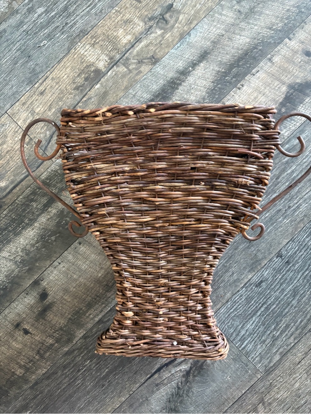 Woven Rattan Decorative Vase wall Planter - Brown - Picture 3 of 8